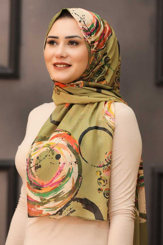 Circle Pattern Turkish Hijab +