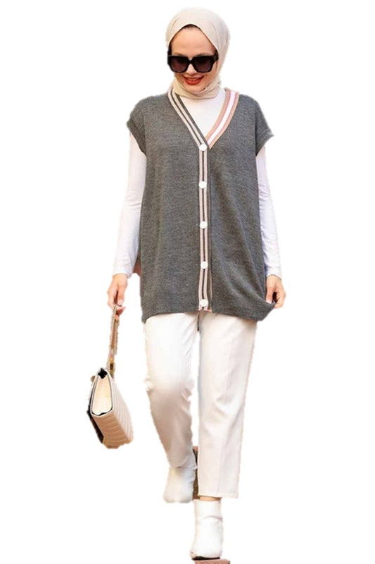 Gray Vest Cardigan
