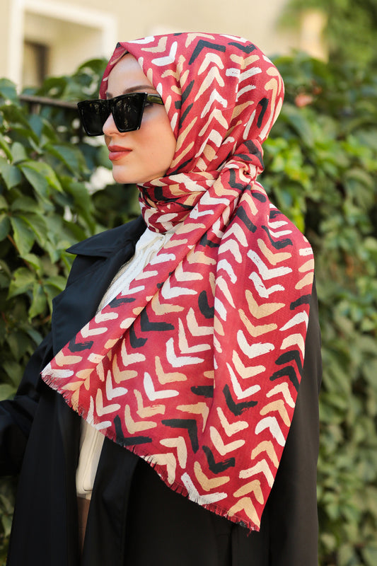 Blush Printed Turkish Hijab