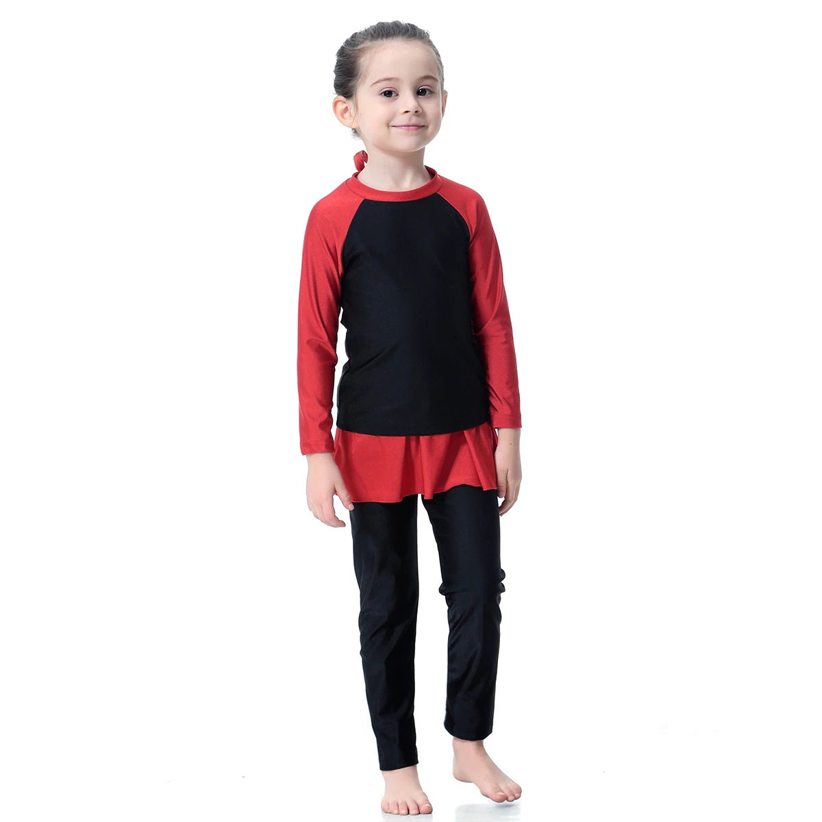 Red and Black Girls Burkini - Chaddors