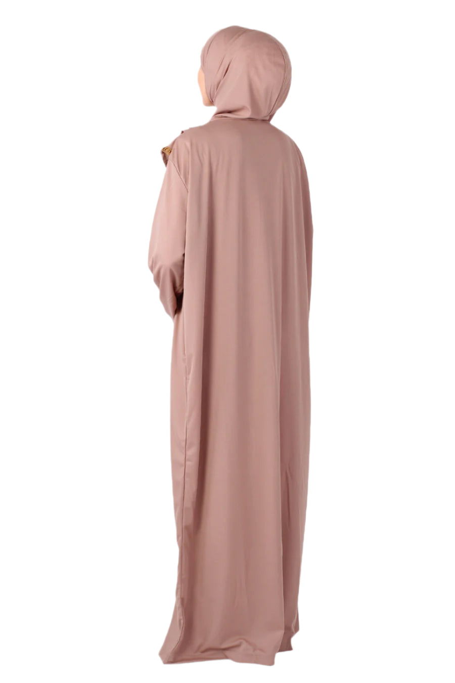 Beige Zipper Turkish Prayer Dress