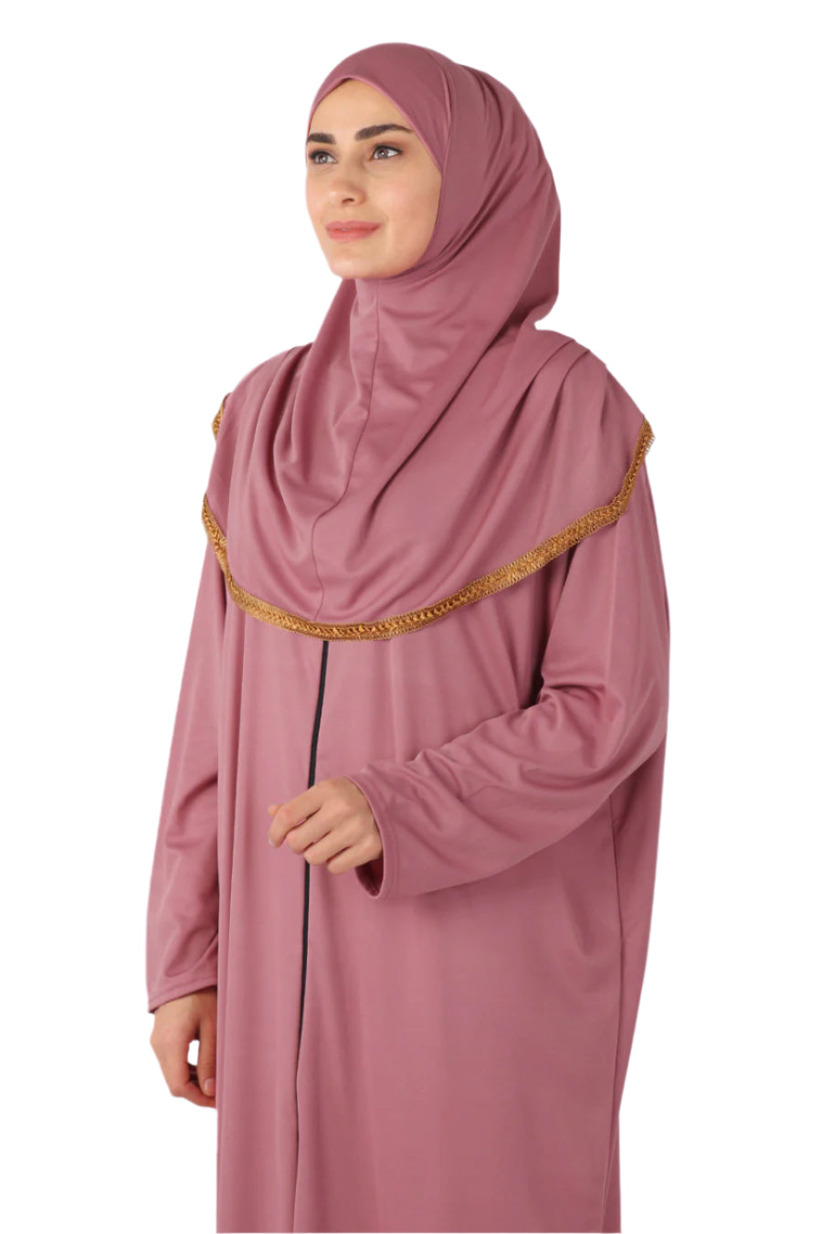 Tea Pink Zipper Turkish Prayer Dress