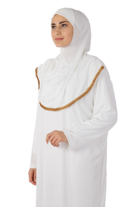 White with Lace Turkish Prayer Dress