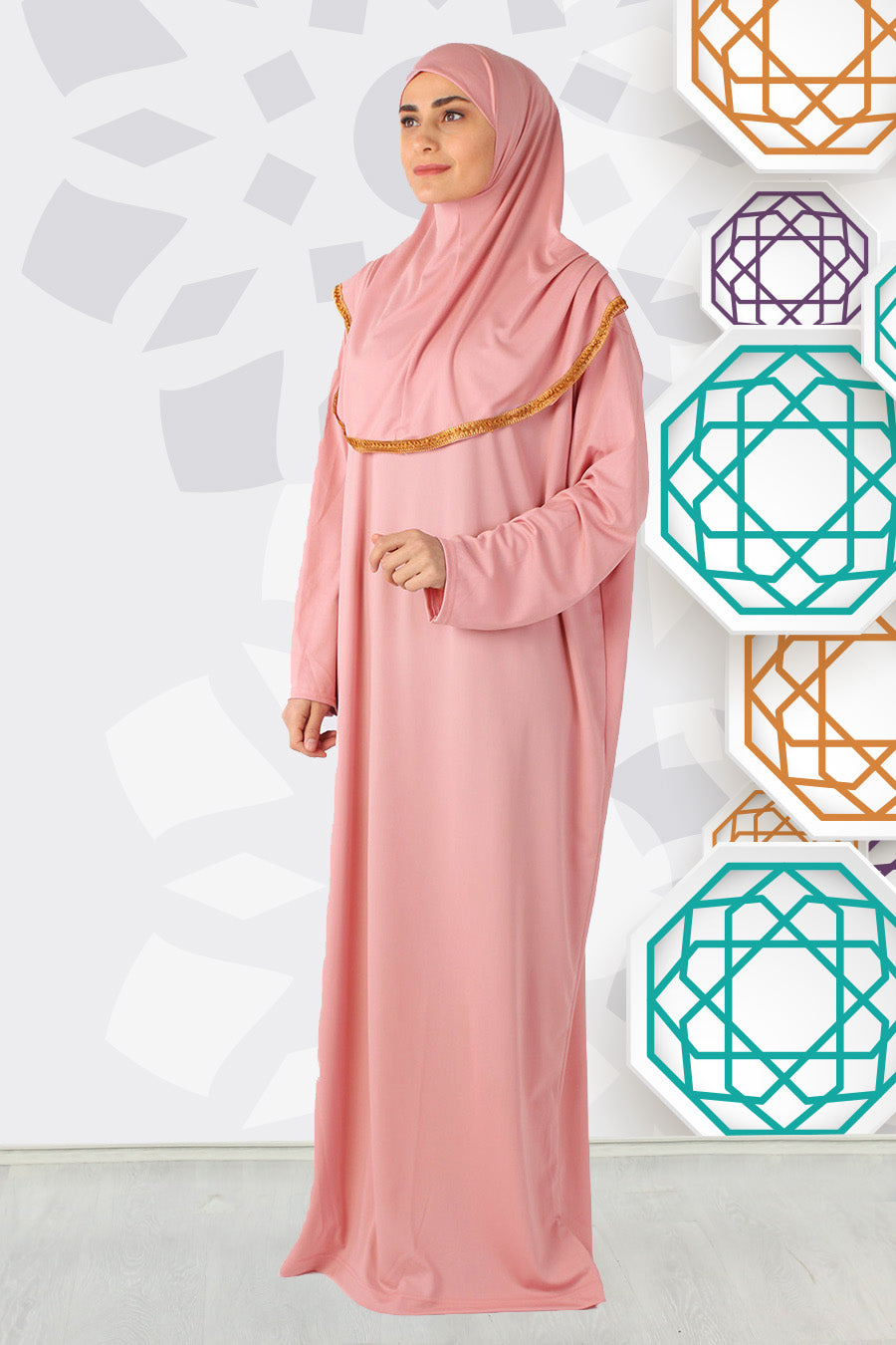 Lt Pink with Lace Turkish Prayer Dress