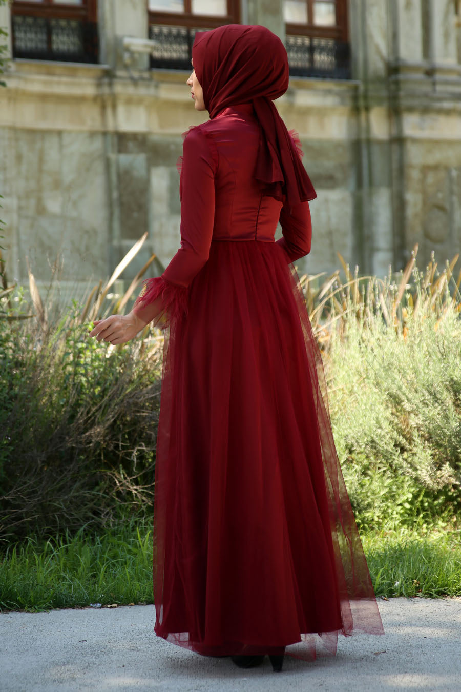 Manha Red Princess Turkish Dress - Chaddors