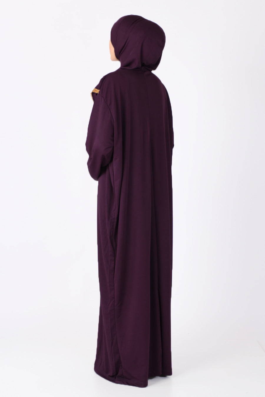 Dark Purple with Lace Turkish Prayer Dress