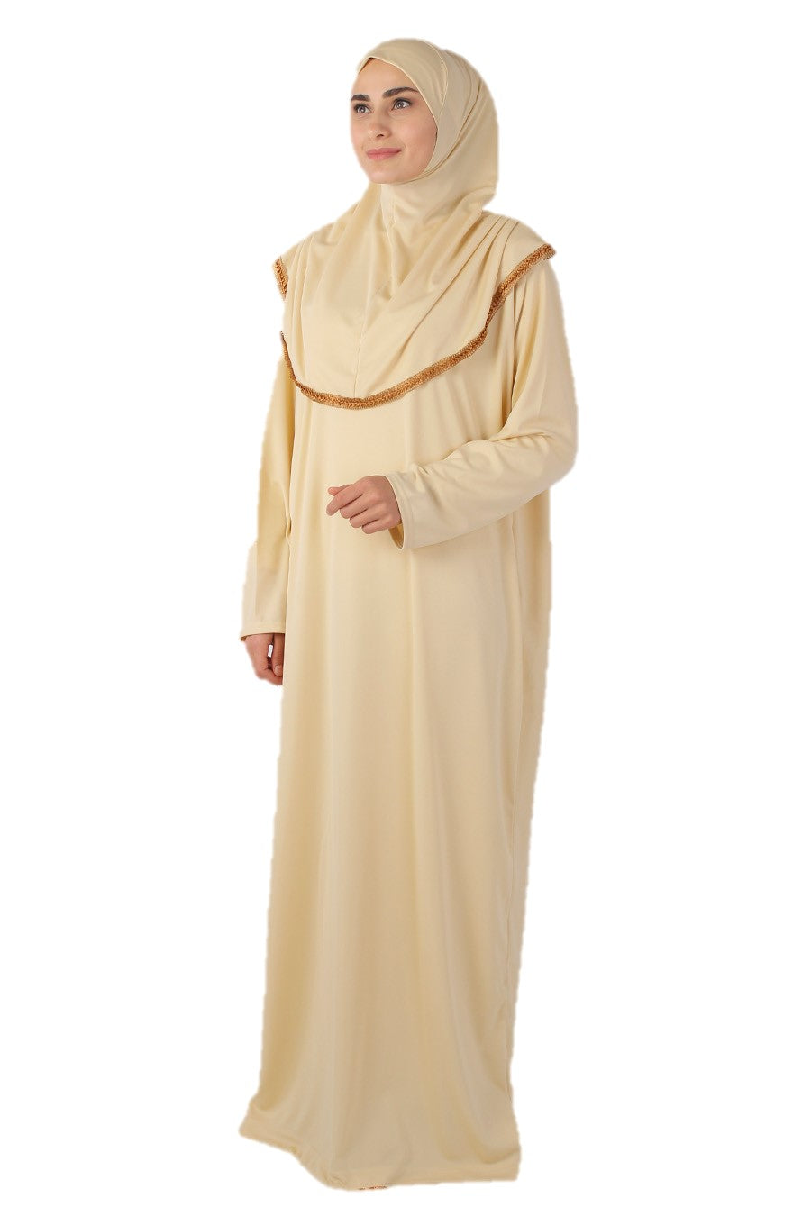 Cream with Lace Turkish Prayer Dress - Chaddors