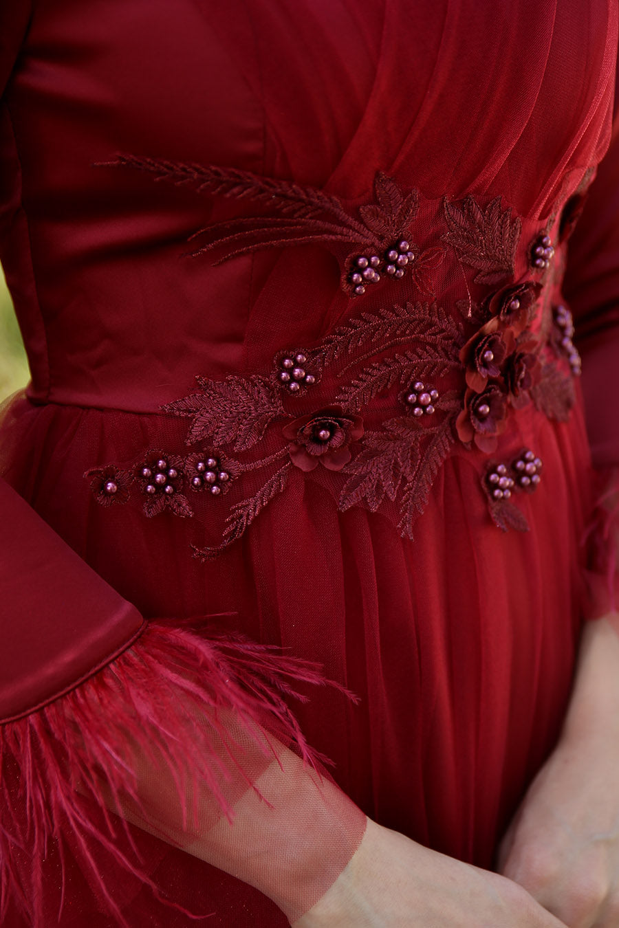 Manha Red Princess Turkish Dress - Chaddors