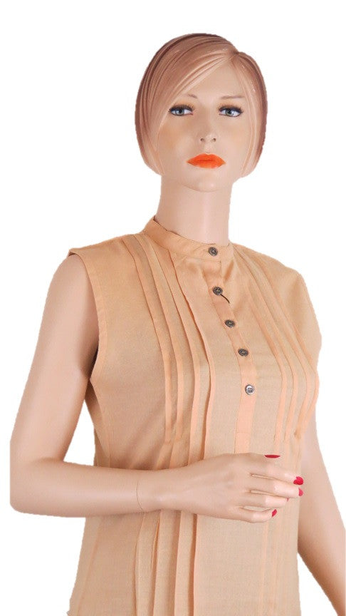 Sleevless Beige Tunic Top - Chaddors