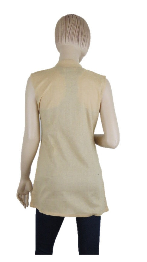 Sleevless Beige Tunic Top - Chaddors
