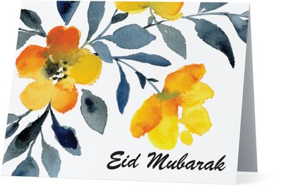 Yellow Flowers Eid Card